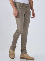 Men Jeans Slim Fit Green Low Rise