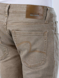 Men Jeans Slim Fit Green Low Rise