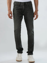 Men Jeans Slim Fit Green Low Rise