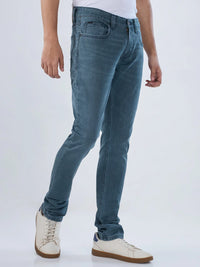 Men Jeans Slim Fit Green Low Rise