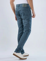 Men Jeans Slim Fit Green Low Rise