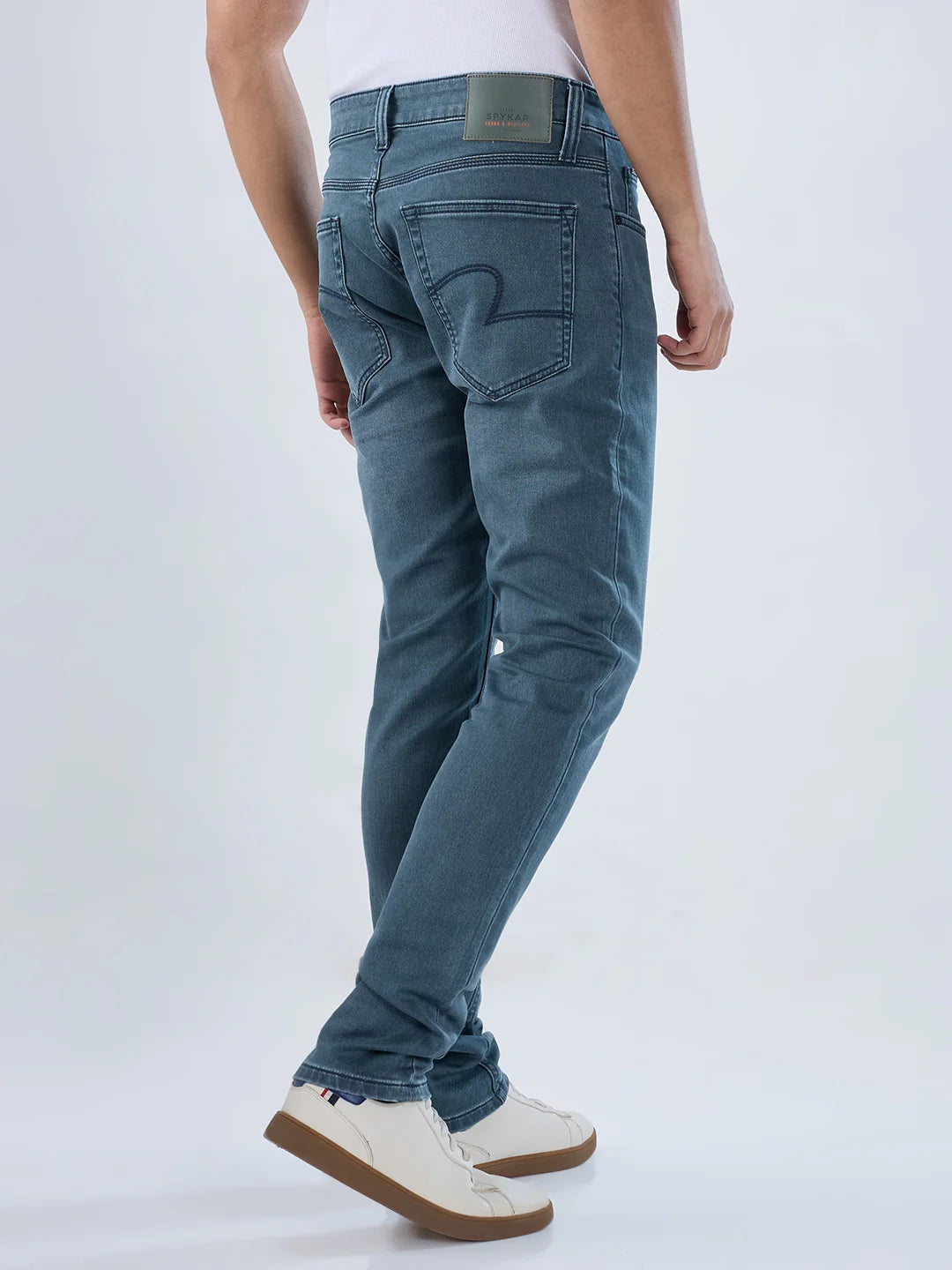 Men Jeans Slim Fit Green Low Rise