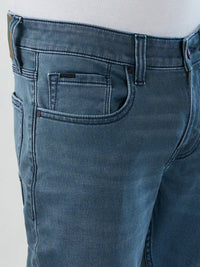 Men Jeans Slim Fit Green Low Rise