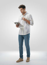 Men Jeans Slim Fit Green Low Rise