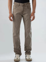 Men Rover Jeans Regular Fit Brown Mid Rise
