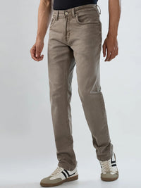 Men Rover Jeans Regular Fit Brown Mid Rise