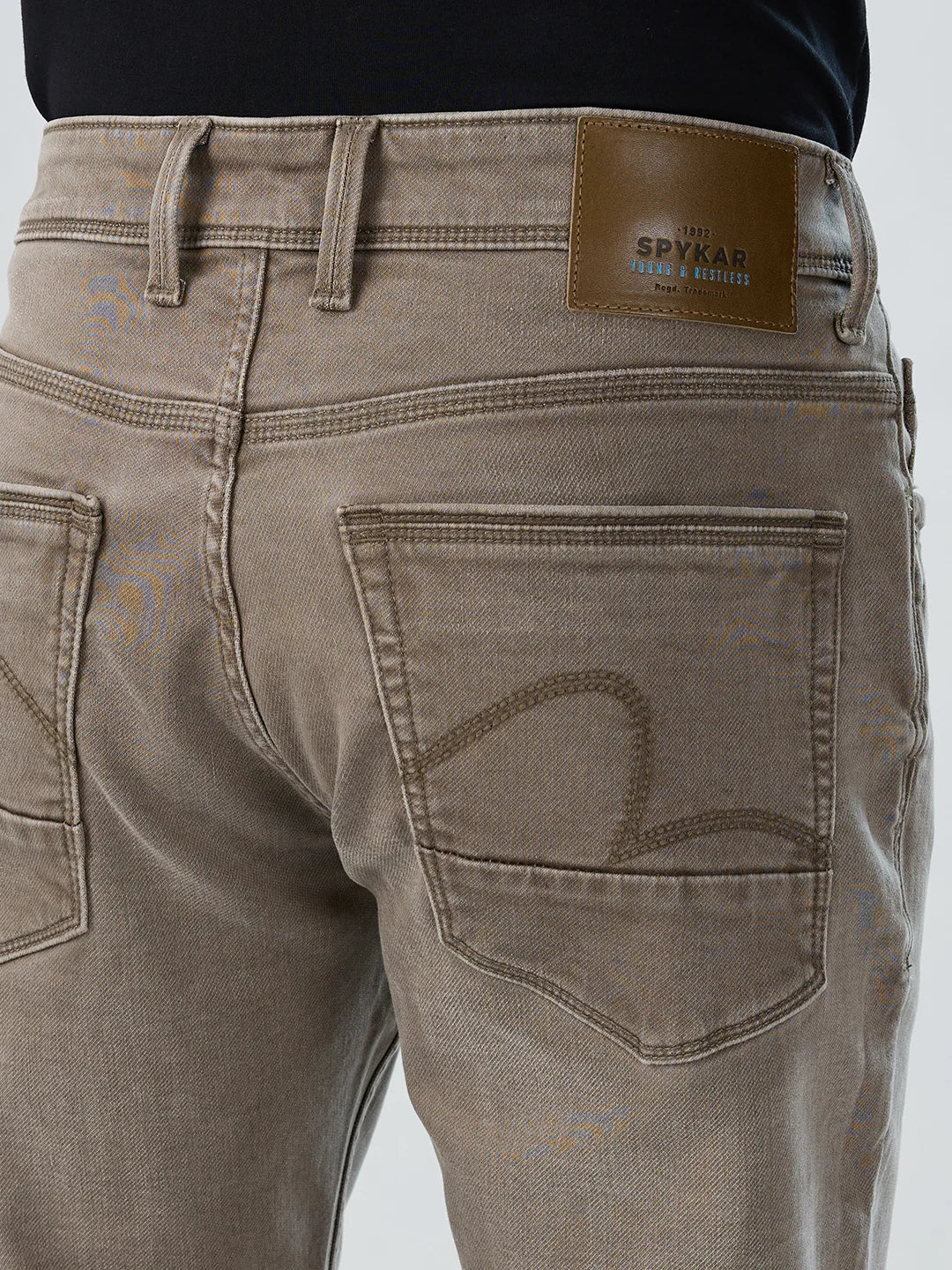 Men Rover Jeans Regular Fit Brown Mid Rise