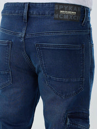 Men Jeans Regular Fit Dark Blue Mid Rise