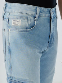 Men Jeans Regular Fit Light Blue Mid Rise