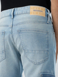 Men Jeans Regular Fit Light Blue Mid Rise