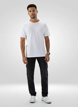 Men Jeans Regular Fit Black Mid Rise