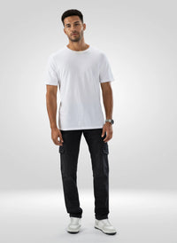 Men Jeans Regular Fit Black Mid Rise