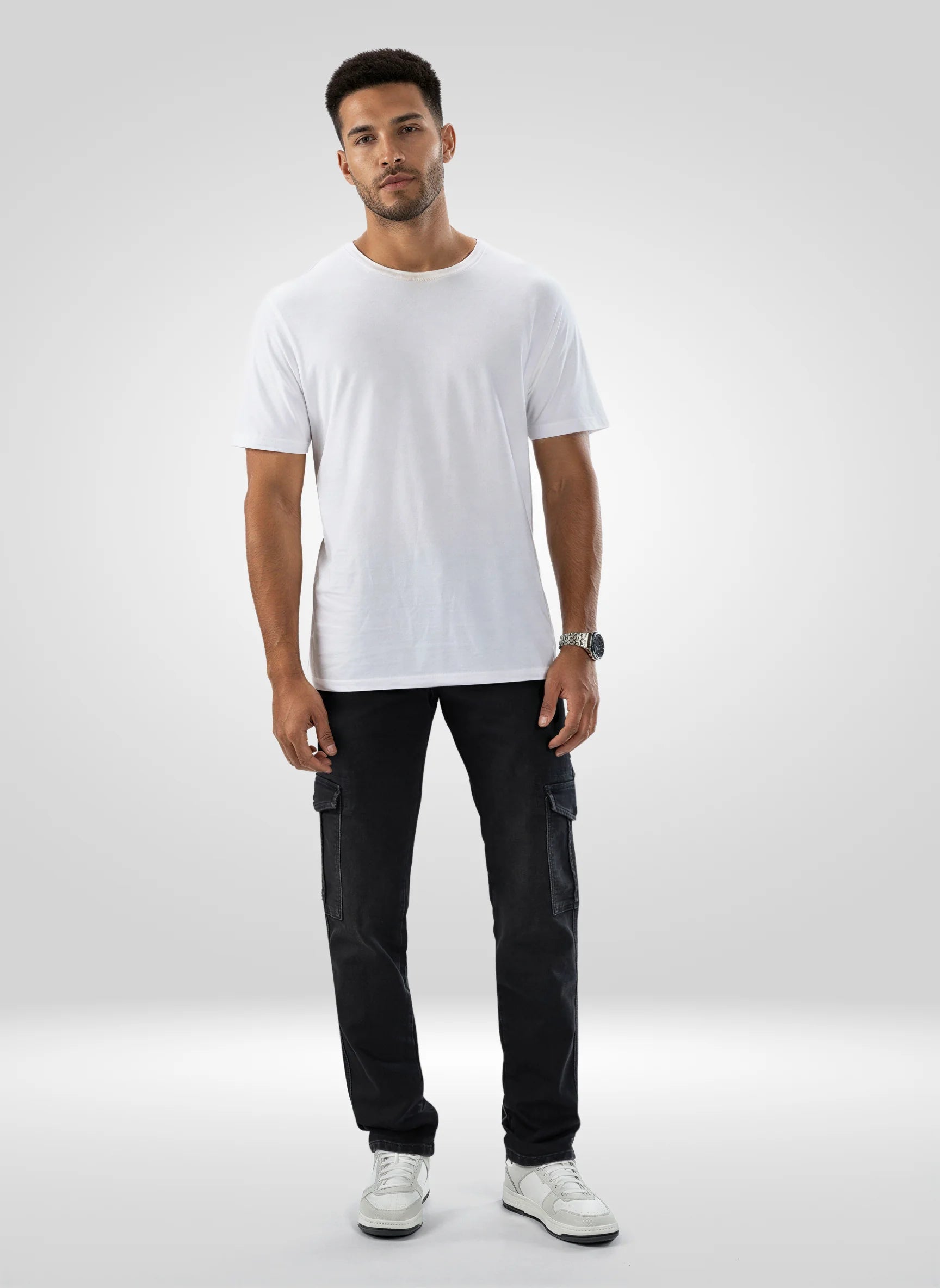 Men Jeans Regular Fit Black Mid Rise