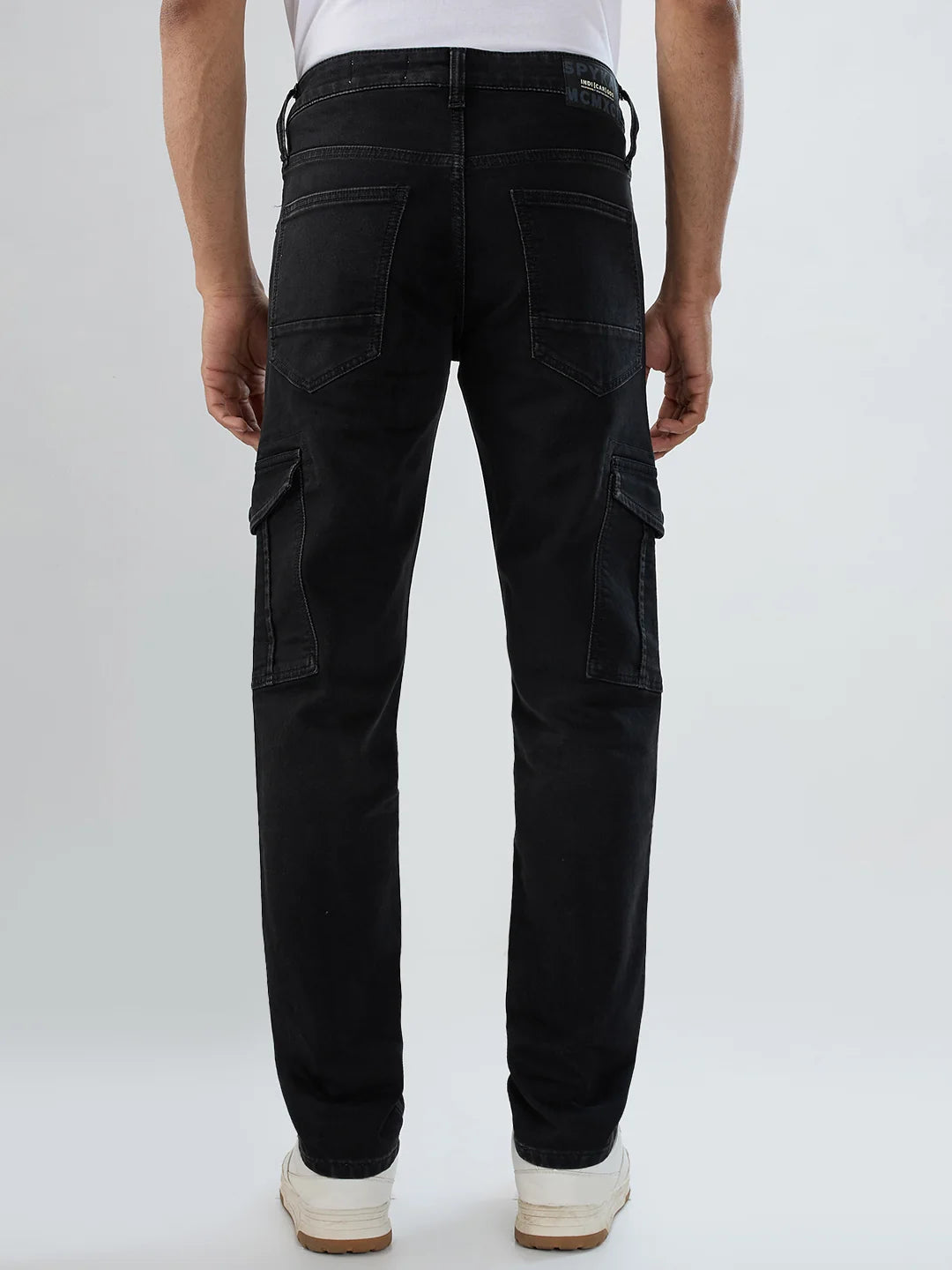 Men Jeans Regular Fit Black Mid Rise