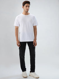 Men Jeans Regular Fit Black Mid Rise