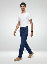 Men Ikemen Jeans Loose Fit Dark Blue Mid Rise