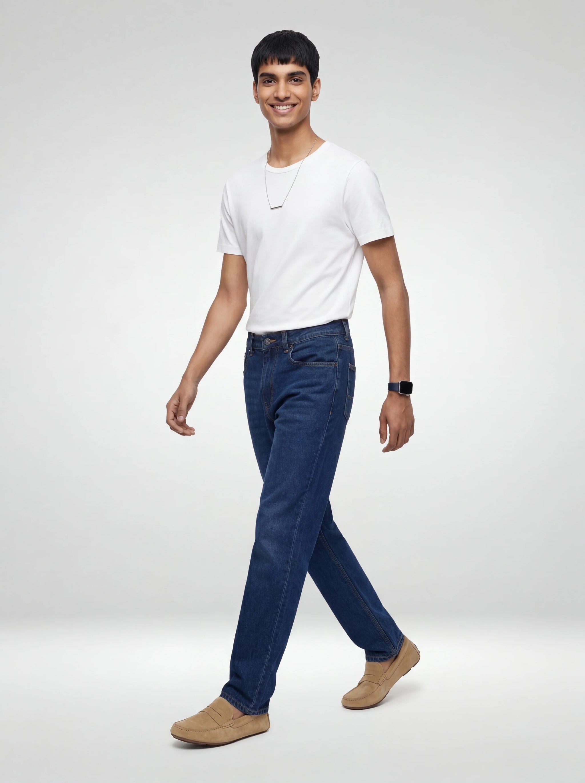 Men Ikemen Jeans Loose Fit Dark Blue Mid Rise