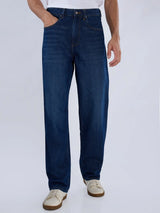 Men Ikemen Jeans Loose Fit Dark Blue Mid Rise