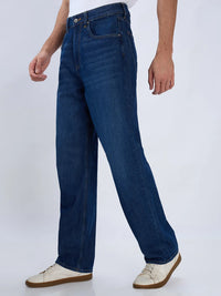 Men Ikemen Jeans Loose Fit Dark Blue Mid Rise