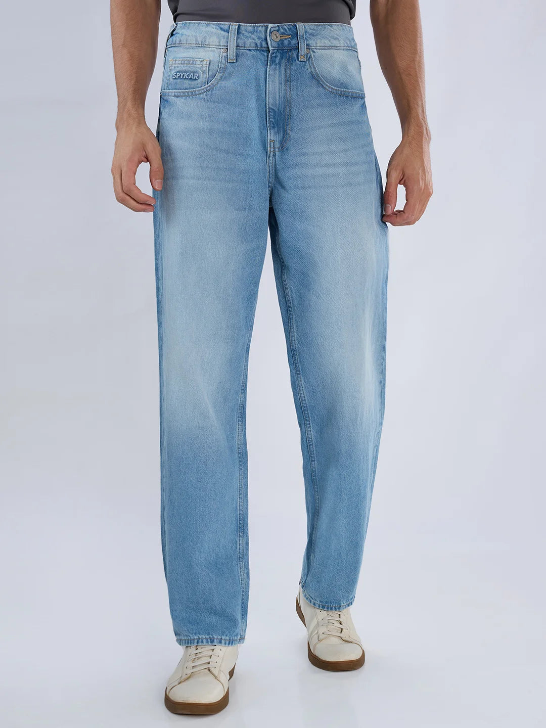 Men Ikemen Jeans Loose Fit Ice Blue Mid Rise