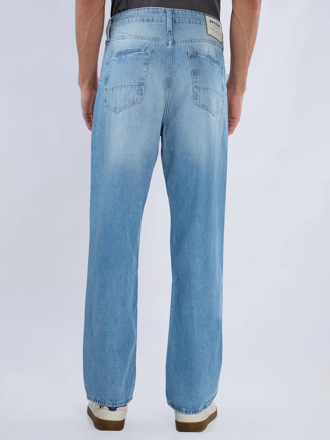 Men Ikemen Jeans Loose Fit Ice Blue Mid Rise