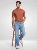 Men Ikemen Jeans Loose Fit Blue Mid Rise