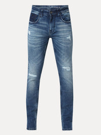 Men Jeans Skinny Fit Mid Blue Low Rise