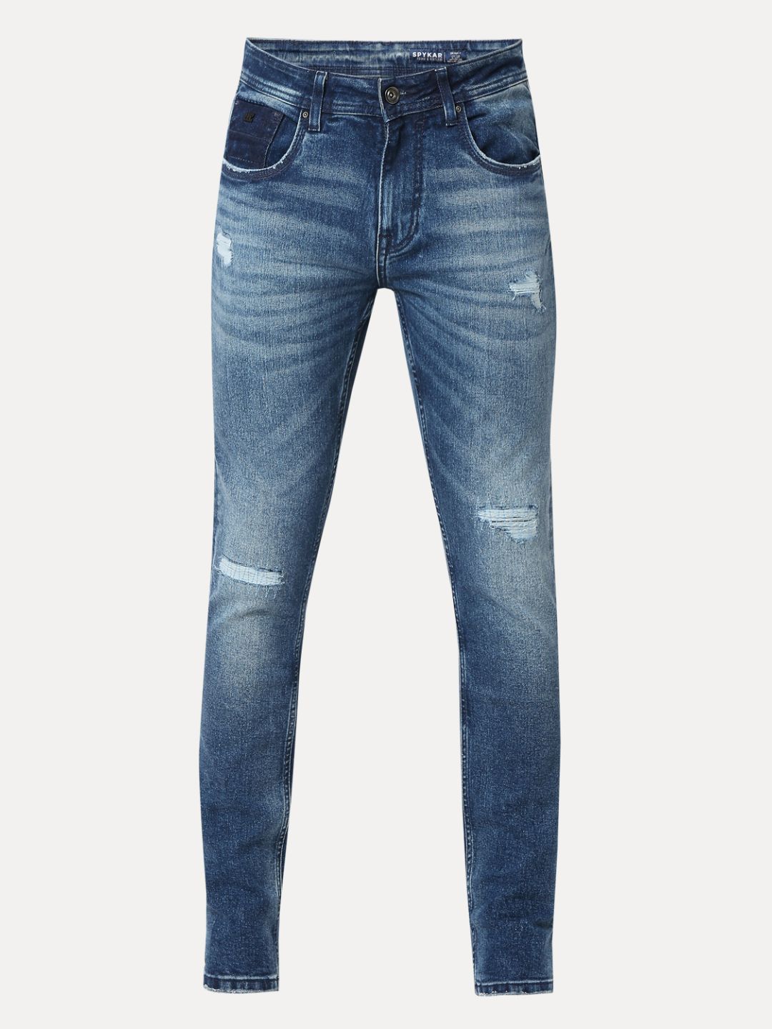 Men Jeans Skinny Fit Mid Blue Low Rise