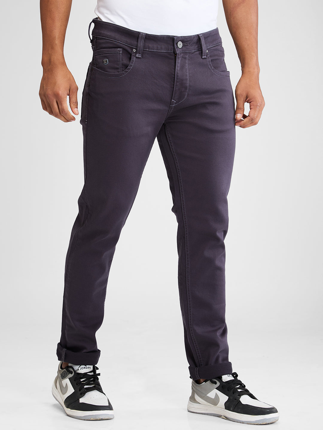 Spykar Gray Skinny Slim Fit Low Rise Jeans For Men