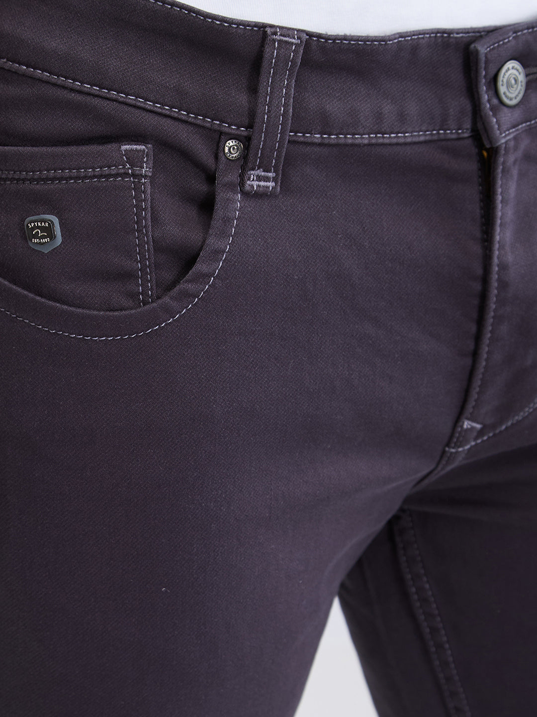 Men Kano Jeans Slim Fit Grey Low Rise