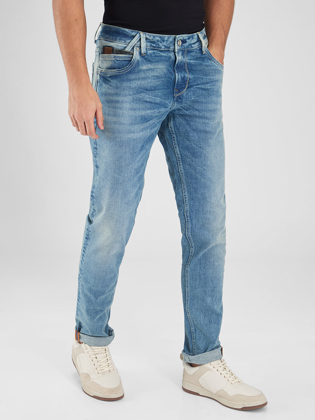 Spykar Blue Skinny Slim Fit Low Rise Jeans For Men