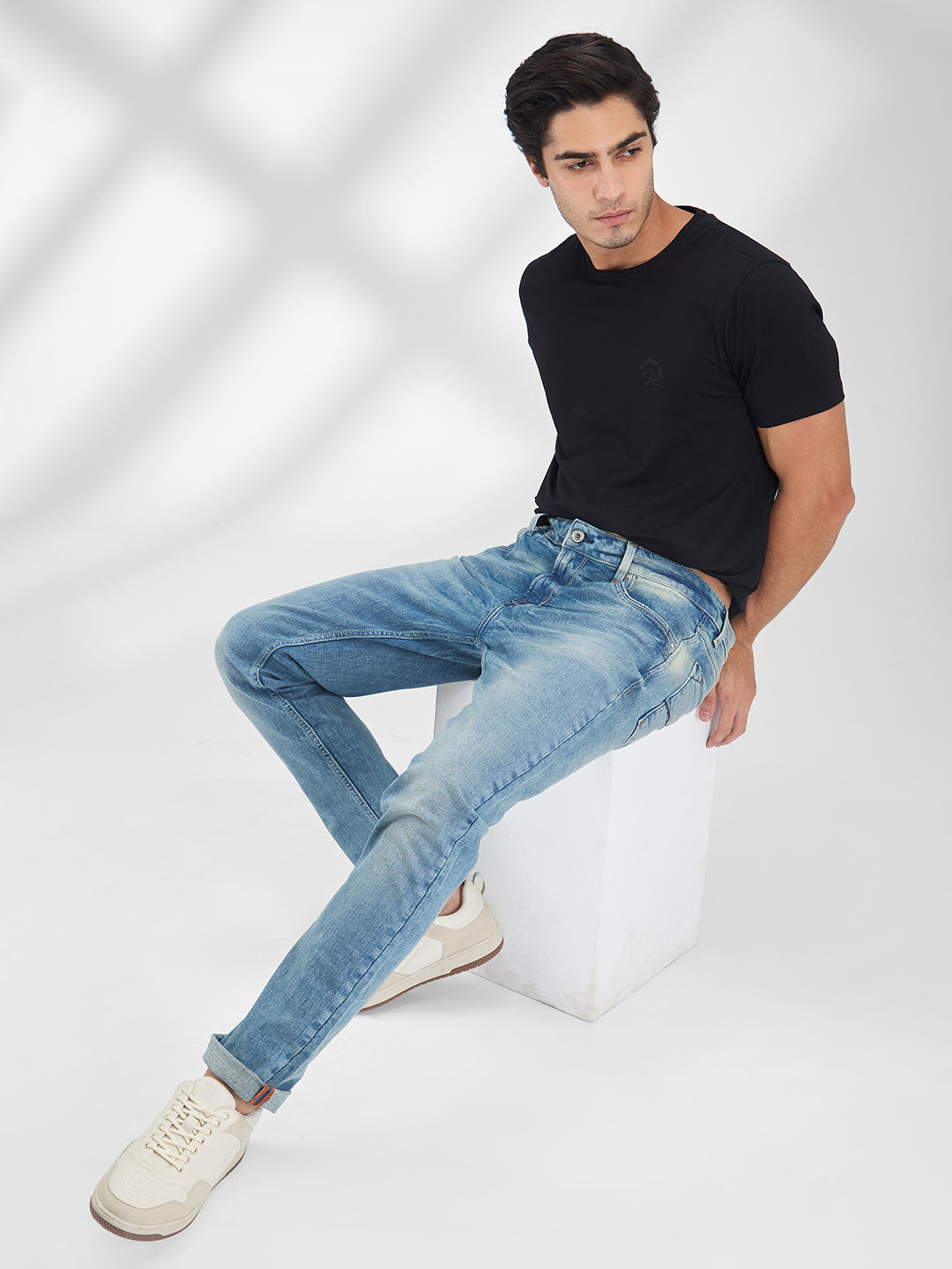 Spykar Blue Skinny Slim Fit Low Rise Jeans For Men