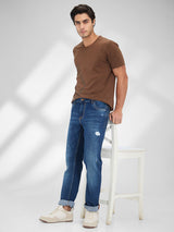 Men Jeans Regular Fit Blue Mid Rise