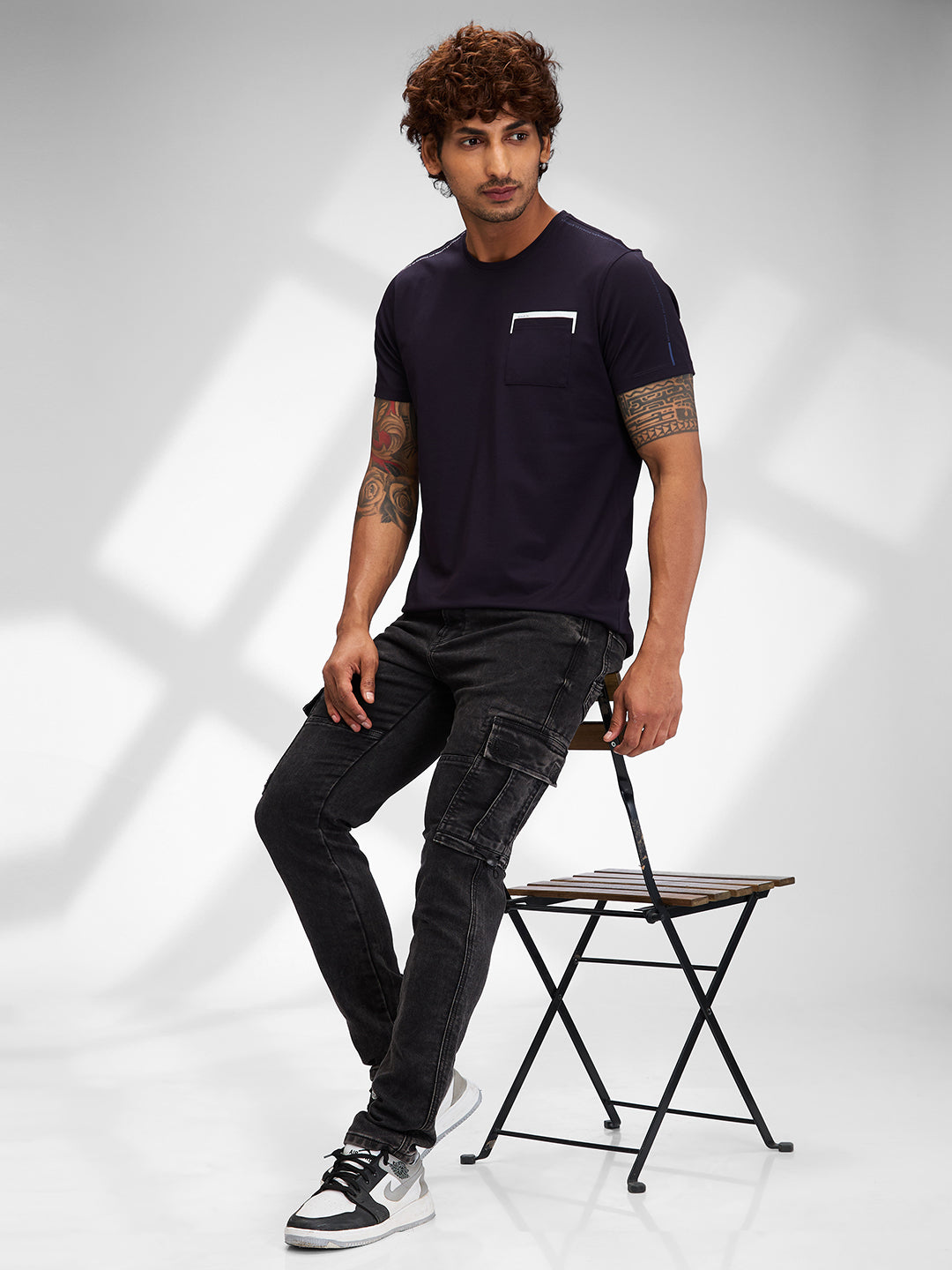 Spykar Black Regular Fit Mid Rise Jeans For Men