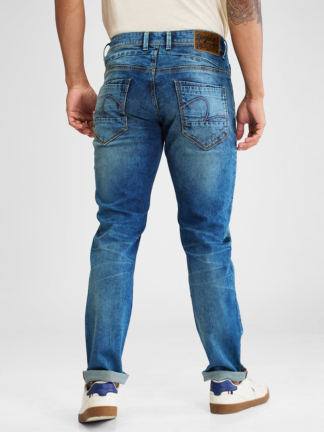 Spykar Blue Skinny Slim Fit Low Rise Jeans For Men