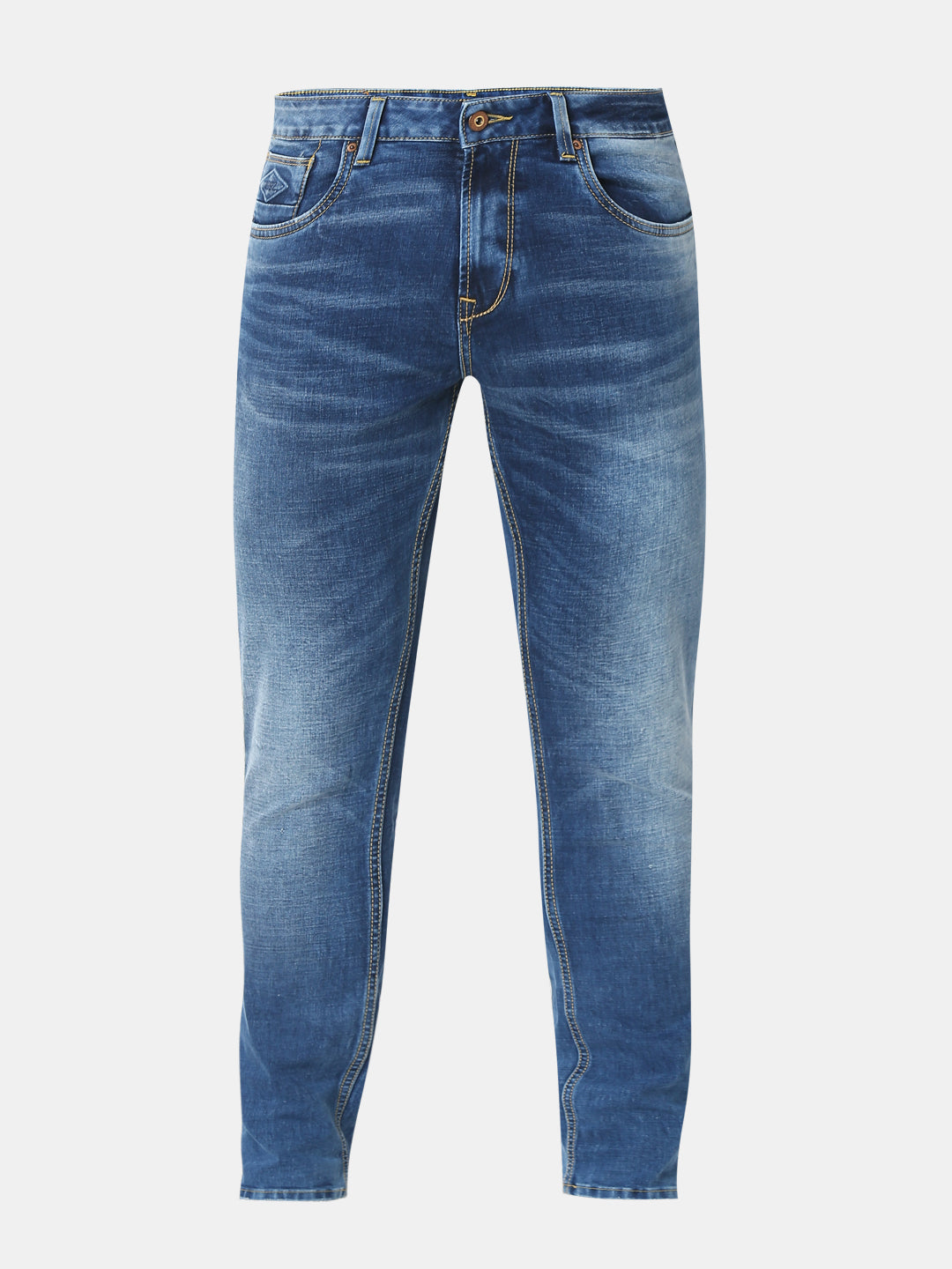 Spykar Dark Blue Low Rise Slim Fit Jeans For Men