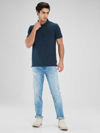 Men Jeans Skinny Slim Fit Blue Low Rise