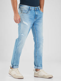 Men Jeans Skinny Slim Fit Blue Low Rise