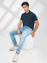 Men Jeans Skinny Slim Fit Blue Low Rise