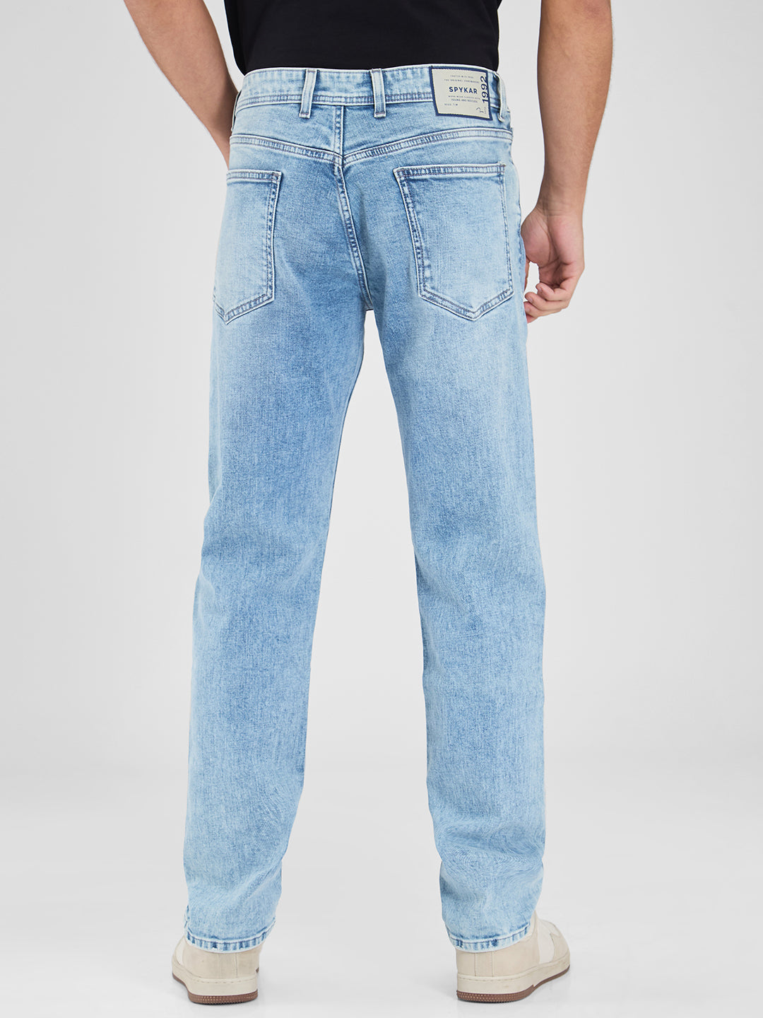 Spykar Blue Comfort Fit Mid Rise Jeans For Men