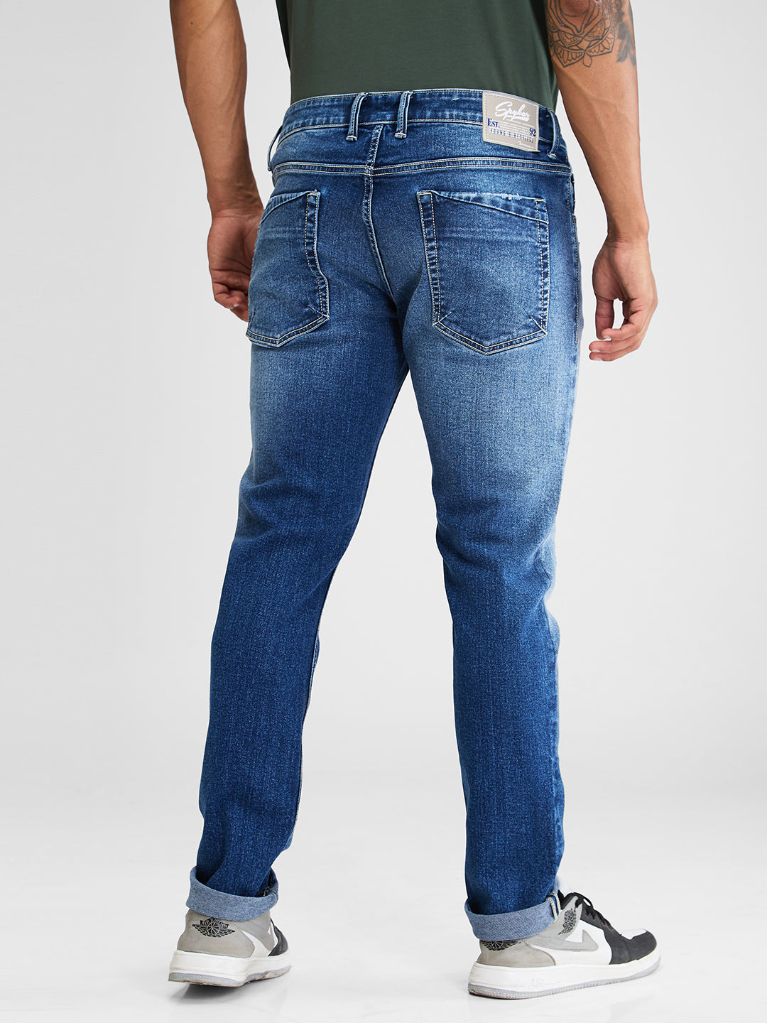 Spykar Blue Skinny Slim Fit Low Rise Jeans For Men