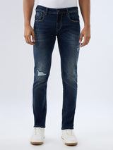 Men Kano Jeans Slim Fit Blue Low Rise