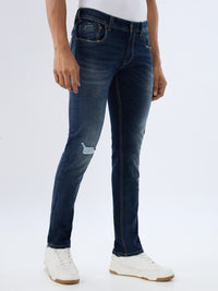 Men Kano Jeans Slim Fit Blue Low Rise