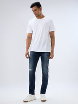 Men Kano Jeans Slim Fit Blue Low Rise