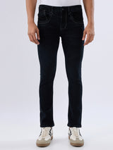 Men Kano Jeans Slim Fit Black Low Rise