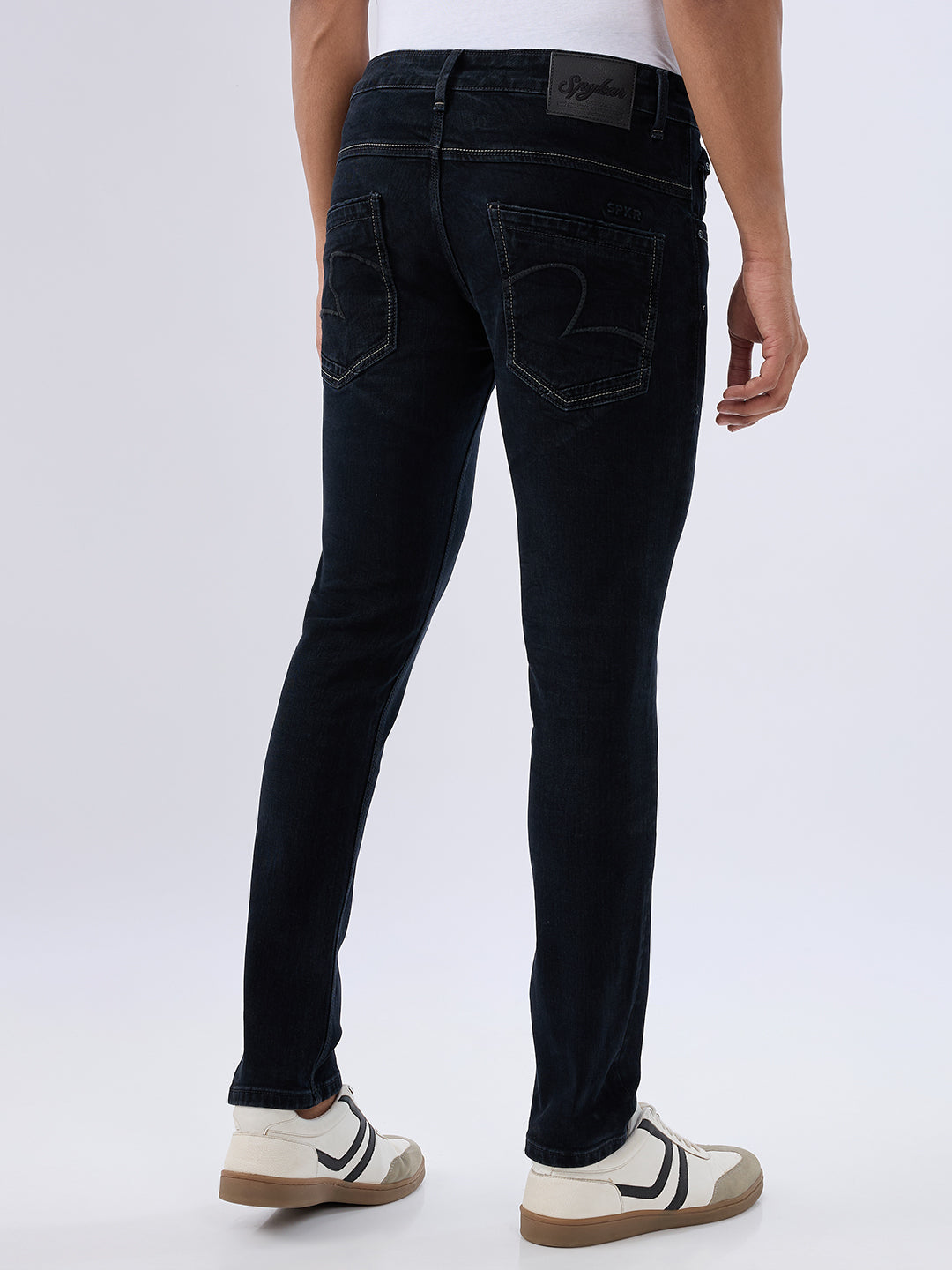 Spykar Black Slim Fit Low Rise Jeans For Men