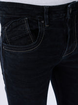 Men Kano Jeans Slim Fit Black Low Rise