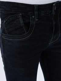 Men Kano Jeans Slim Fit Black Low Rise