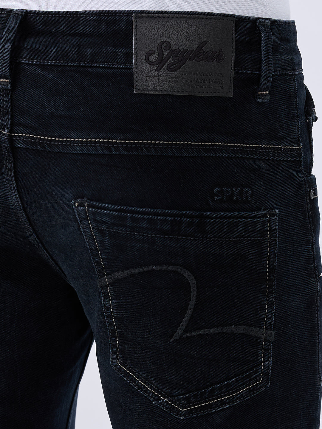Men Kano Jeans Slim Fit Black Low Rise