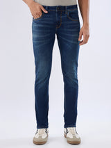 Men Kano Jeans Slim Fit Blue Low Rise